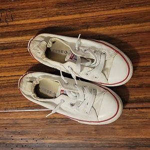 Converse slid on white girls size 2